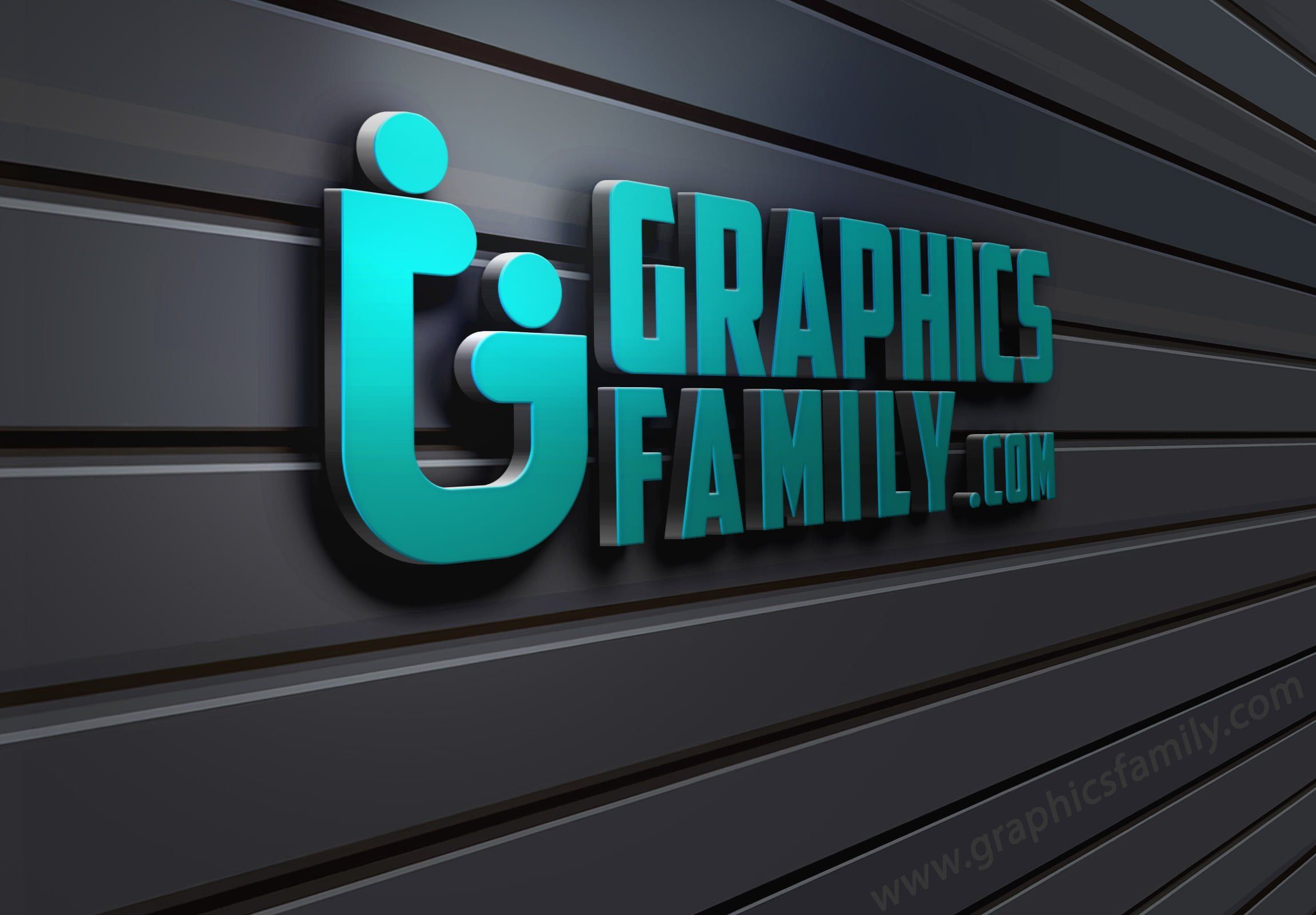 Free Download: 3D Wall Logo Mock-Up – GraphicsFamily | Wall logo, Logo