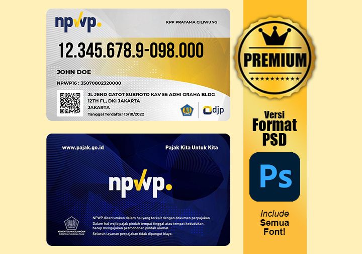 Download Template Kartu NPWP V2 (PSD) – DenaSetya | Template, Template
