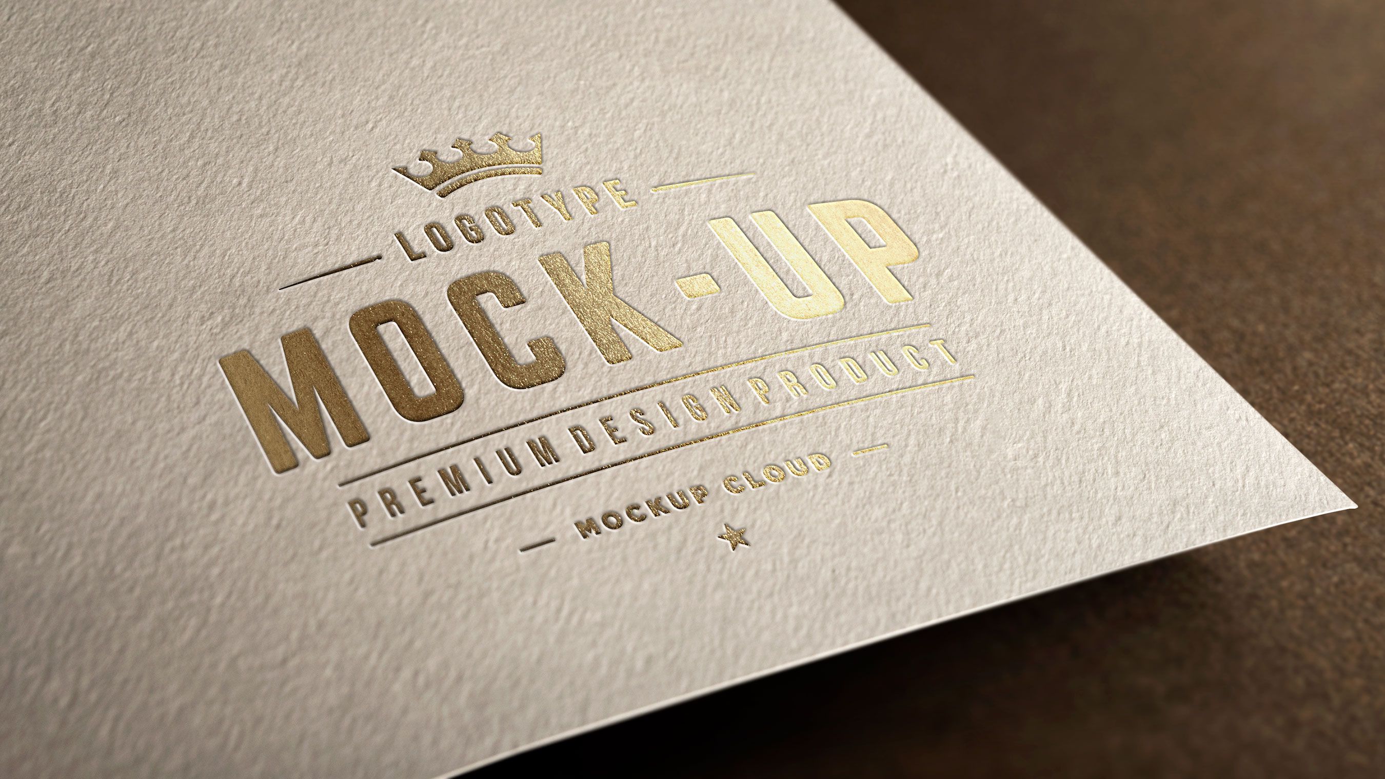 Gold Engraved Free Paper Logo MockUp Branding Mockups Free, Free Logo
