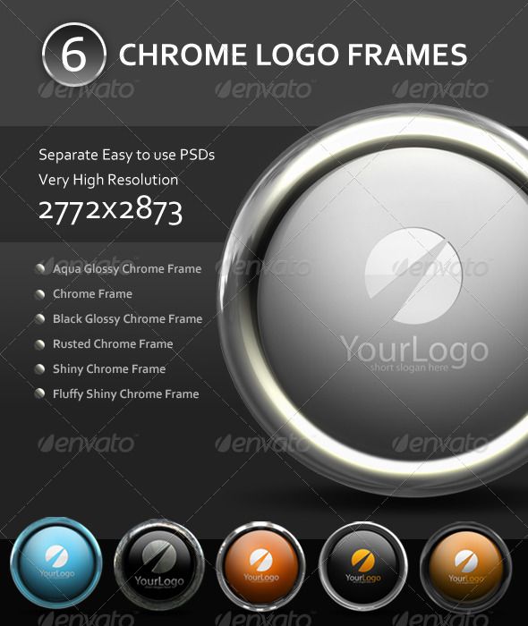 6 Chrome Logo Frame Mockups | Logo mockup, Logo frame, Logo mockups psd