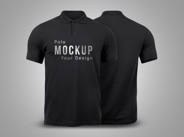 Premium PSD | Black polo mockup front and back | Shirt mockup, Mockup