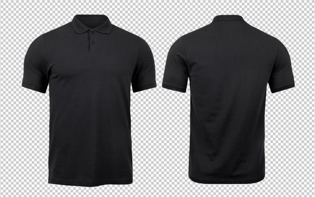 Black Polo Mockup Front And Back Used As Design Template. | Polo shirt