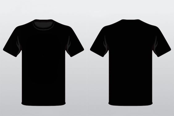 GRATIS gambar kaos polos item depan belakang Free T Shirt Design, T