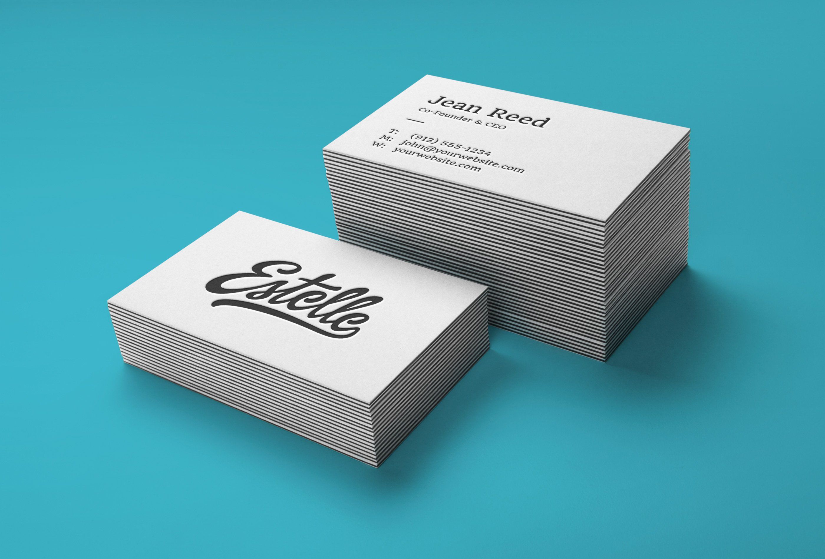 Free Stack of White Business Card Mockups | Free business card mockup