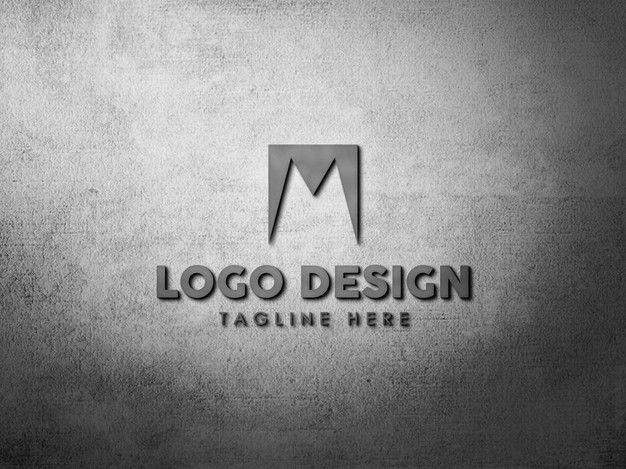 A premium 3D wall logo mockup for graphic designers. Wall Logo, Logo